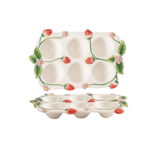 Strawberry Hand Painted Egg Tray