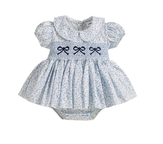 Baby Bow Smocked Romper