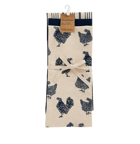 Raine & Humble 3pk Tea Towels - Henrietta Chicken