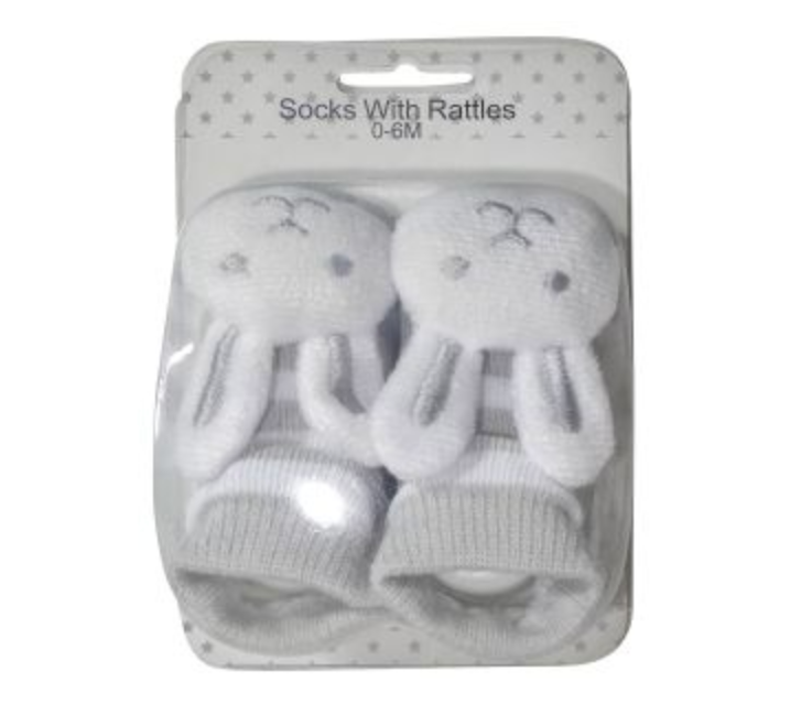 Grey Rattle Bunny Socks